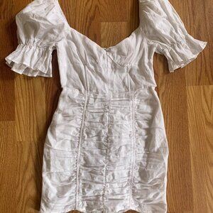 White Olivaceous Fitted Dress Size